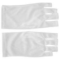 1 Pair AntiUV Glove LED Nail Art Curing Lamp UV Protection Glove Nail Art Skin Care Glove(White ) balta