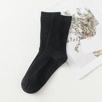 Vyriškos verslo kojinės su vidutinio dydžio vertikaliomis juostelėmis, pralaidžios orui, sportinės, pavasariui 1 Pair juoda