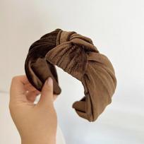 PROLY New Fashion Headband For Women Wide Side Warm Canary Velvet Cloth Hairband Center Knot Casual Winter Hair Accessories