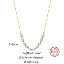 ORSA JEWELS 925  Silver Freshwater Pearls Beads Necklace 14K Gold Plated Paperclip Neck Chain with Baroque Pearls Collar