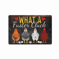 What a Fuster Cluck Funny Chicken Coop Signs Vintage Farmhouse Country Rooster