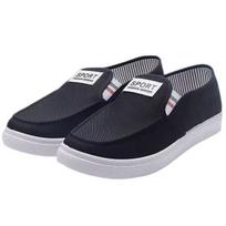 New male student denim canvas shoes one-pedal single shoes casual comfortable linen flat baseplate shoes 39