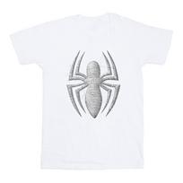 Marvel Mens Spider-Man Web Logo T-Shirt S balta