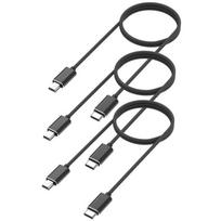 3 laidų rinkinys Acer c500/c510/c511/c530/c531 - Mini B/USB-C laidas Juodas 1 metras Phonillico® juoda