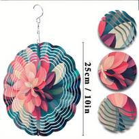Vibrant Lotus Flower Wind Chime with 360 Rotation Colorful Metal Art Decor for Garden Balcony All Seasons Gift No Battery Needed 01A