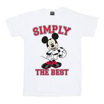 Disney Womens/Ladies Mickey Mouse Simply The Best Cotton Boyfriend T-Shirt S balta
