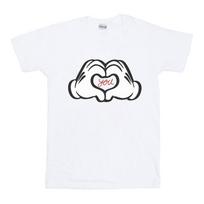 Disney Womens/Ladies Mickey Mouse Loves You Cotton Boyfriend T-Shirt XXL balta