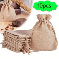 0/20Pcs Drawstring Burlap Bags - Jute Gift Pouches for DIY Wedding Favors, Candy, Chocolate & Jewelry - Party Supplies & Wedding Decor 10pcs white