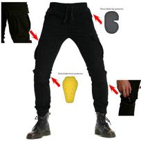 +Multi Bag Leggings Cargo Pants+Motociklo važinėjimo kelnės Vyriški+Nepaprasti motociklo džinsai+Antikritimo kelnės 4X juoda