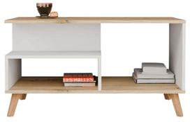 Kavos staliukas Olympo 1P, balta sp./artisan oak sp., 90 cm x 49 cm x 48 cm