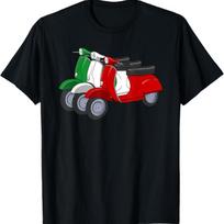 Italy Scooter Moped Flag Italian Flag T-Shirt S juoda