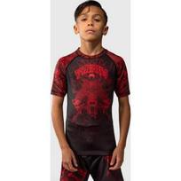 Venum Wolf Atak vaikiškas trumparankovis marškinėlis (rashguard) – juoda/raudona