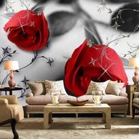 Raudona rožė Gėlė Didelė sieninė tapyba Svetainė Miegamasis TV fonas 3D fototapetas 200 cm(W) x 140 cm(H)