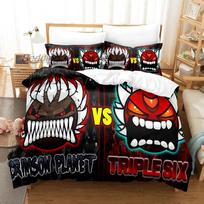 Angry Geometry Dash Bedding Set Single Twin Full Queen King Size 3D Print Kawaii Duvet Cover for Adult Kid Bedroom 70x133cm 2pcs