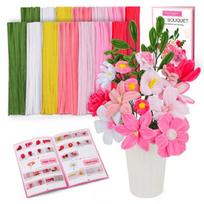 550Pcs Handmade Plush Stems Flower Set Pipe Cleaners Flower Set for Art Craft Wedding Bouquets Valentine Day Decoration 1