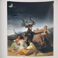 Tapestry Gothic Vintage Witches Sabbath Art 75x100 juoda