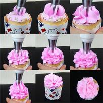 7 vnt. Rusijos sferinis nerūdijančio plieno glaistymo antgalis, konditerijos antgaliai, fondantas, keksiukas pink