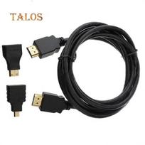 3 viename HD didelės spartos HDMI į HDMI kabelis + Micro HDMI adapteris + Mini HDMI adapteris Kompiuteriniai priedai