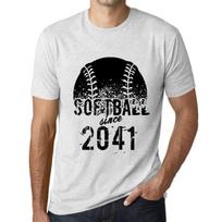 Men’s Vintage Tee Shirt Graphic T Shirt Softball Since 2041 Vintage White XS baltos spalvos nuo blyksnio
