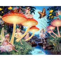 Flower Fairy Diy 5d diamond Painting Wall Sticker Rhinestones Mosaic Cross Stitch Mushroom Home Decor Gift 20X30CM gray