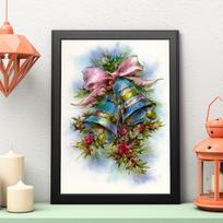 Christmas Diy Diamond Painting Christmas Bell Diamond Embroidery Cross Stitch Christmas Decor 20X30CM gray