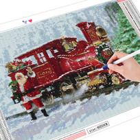 DIY Diamond Painting Santa Claus Full Square Round Christmas Handicraft Sale Diamond Embroidery Snow Mosaic Wall Art Gift Full Round (20X30CM) gray