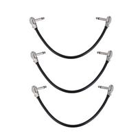 Ammoon gitaros efekto pedalo instrumentų pataisymo kabelis 1/4 colio sidabrinis stačiakampis kištukas juodas PVC 3 pack 30cm gray