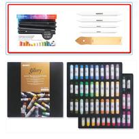 Mungyo galerijos menininkų rankų darbo minkšta pastelė su piešimo rinkiniu (kelmai, švitrinis popierius, laikiklis) 60 spalvų rinkinys 60 Color Bundle beige
