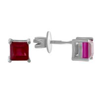 Sidabriniai auskarai su natūraliu rubinu 1,79 ct (2064640) rubino raudonumo spalva