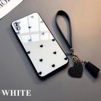 IPhone 13 Pro Max grūdinto stiklo telefono dėklas, skirtas Apple 13 Mini 12 11 Pro Max SE 2020 kietas apsauginis dangtelis, skirtas iPhone X XR XS Max dangtelis su dirželiu for iPhone 5 balta