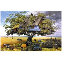 3D Deimantinė Siuvinėjimo Tapyba Kryželiu Apvalus Cirkonio Tapyba Medžio Namelis Full Round 20x25CM black