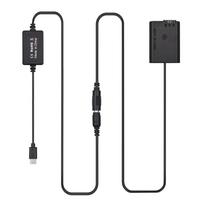 PD USB Type-C laidas prie NP-FW50 tuščiosios baterijos nuolatinės srovės movos pakeitimas, skirtas Sony A7S2 A7S A7 II R RII juoda