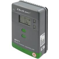 Qoltec 53661 Saulės įkrovimo valdiklis MPPT su temperatūros jutikliu 20A | 12V / 24V | LCD | 2x USB