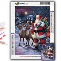 Deimantinė tapyba Kalėdų eglutė Santa Sniego senis Siuvinėjimas Kryželiu Kalnų krištolas Namų dekoras Full Round 20X30CM gray