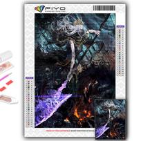 5D deimantų tapybos žaidimas „Dark Souls“ „pasidaryk pats“ deimantų siuvinėjimas Kalnų krištoliniu akmeniu namų dekoravimas Full Square 20X30CM gray