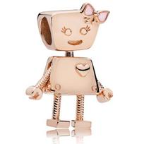 925 Sterling Silver Charm Cute Bella Bot A Big Heart and Lots of Robot Bead Fit Pan Bracelet & Necklace Diy Jewelry