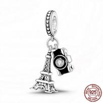 925 Sterling Silver Blue moon Plane Space series Glass beads Clip charms Fit Fashion 925 Original bracelet Bangle Jewelry Gift