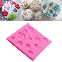 Nauja silikoninė forma Kalėdų papuošimas Fondanto torto forma Įspaudimo pjaustyklė Sugarcraft PASIDARYK PATS pink