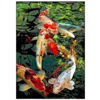 Pilno vaizdo deimantinė siuvinėjimas Japoniškas Koi žuvis Kryželiu PASIDARYK PATS Deimantinė tapyba Pilna apvali mozaika Deimantai Dekoracija Full Round 20x30CM black