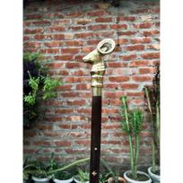 Vintage Goat Design Walking Cane Wooden Walking Stick Brass Handle Knob Gift auksas