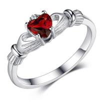 925 svarų sterlingų sidabro žiedai moterims Airiškas Claddagh sukurtas nano smaragdas širdies formos vieno akmens žiedas Klasikiniai prabangūs papuošalai 6