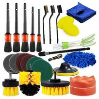 Geevorks 26 PCS Drill Brush Attachments Car Detailing Brush Kit for Auto Exterior and Interior 26 PCS black