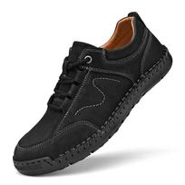 Rankų darbo odiniai batai Laisvalaikio vyriški batai Patogūs karvės odos batai Vyriški Loafers Mocasins Tooling Batai 38 juoda