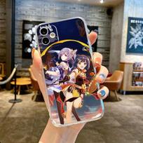Dėklas Apple Iphone 12 Mini 13 Pro Se X Xs 8 11 Pro Max 14 Plus Xr 7 6s 12pro Max 11 Silikoninis dangtelis Anime Genshin Impact Bag iPhone 7Plus(8Plus)