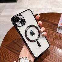 Magnetinis dengtas dėklas, skirtas Magsafe dėklams, skirtas iPhone 14 Pro Max 11 13 12, minkštas silikoninis belaidžio įkrovimo dangtelis su objektyvo apsauga For iPhone 14 juoda