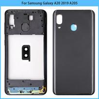For Samsung Galaxy A20 2019 A205 SM-A205F A205DS Plastic Middle Frame Bezel Frame Battery Back  Rear juoda