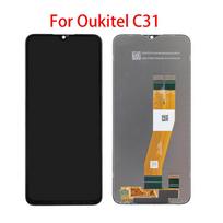 LCD ekranas Oukitel C31 LCD ekranas jutiklinis ekranas skaitmeninis keitiklis pilnas mazgas pakeitimas juoda