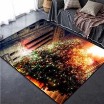 Linksmų Kalėdų kilimai 3D dideli grindų kilimėliai svetainei miegamojo dekoro kilimas Minkštas vaikų kambario žaidimų zonos kilimėlis 40cm x 60cm gray