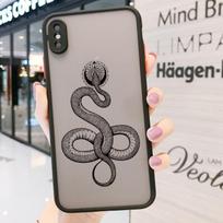 Snake Black Matte telefono dėklas, skirtas iphone SE 2020 6S 7 8 Plus, skirtas iPhone 12 13 mini 11 pro max X XR XS Max smūgiams atsparūs galiniai dangteliai iphone 6plus 6splus gray