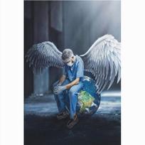 Slaugė angelas keliauja po pasaulį Abstraktus grafiti drobės tapybos freska Plakatai ir spaudiniai Svetainės namų dekoravimo freska 21*30cm